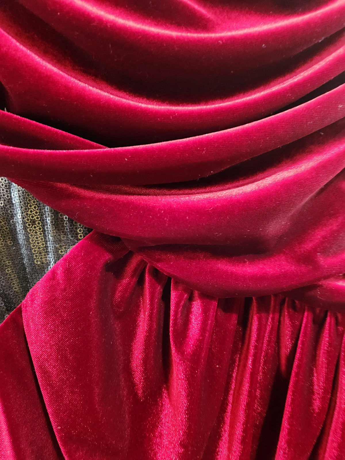 Bebe Velvet Drape Cocktail Dress