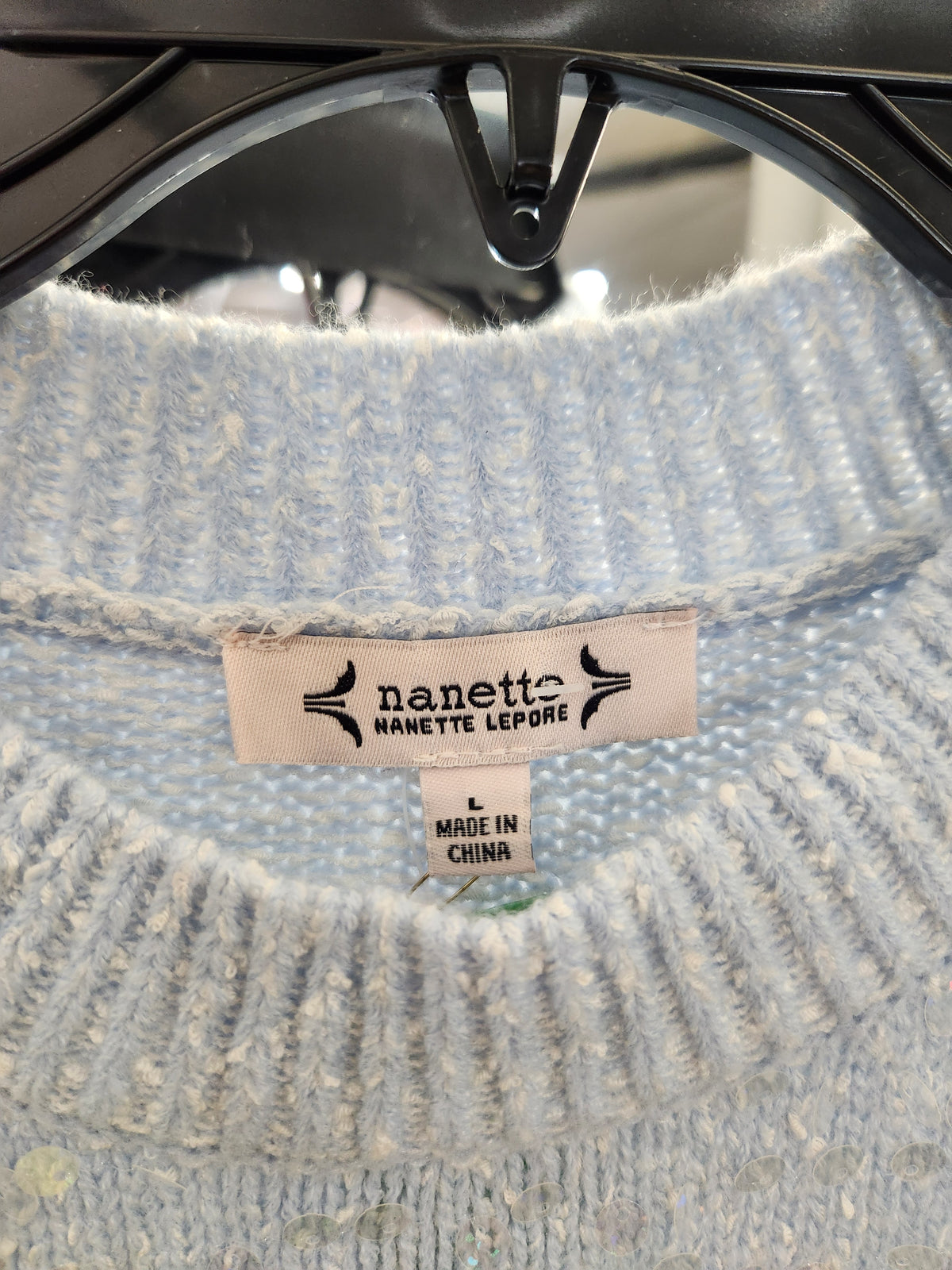 Nanette Lepore Sequin Crewneck Pullover Sweater