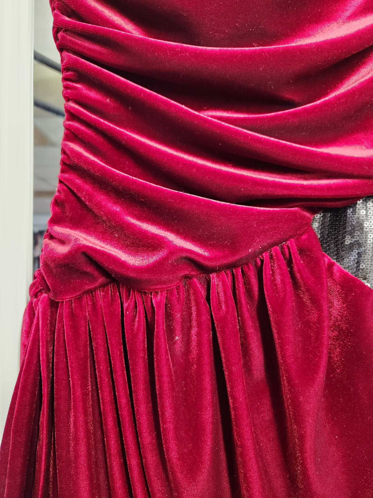 Bebe Velvet Drape Cocktail Dress