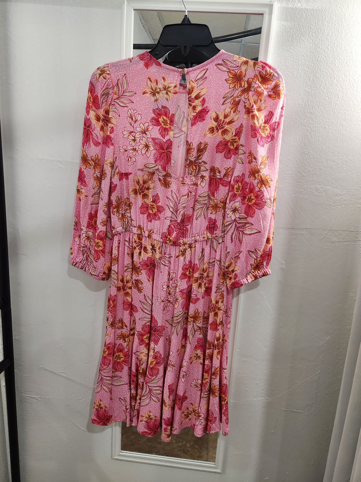 LOFT Lily Godet Puff Sleeve Mini Flare Dress