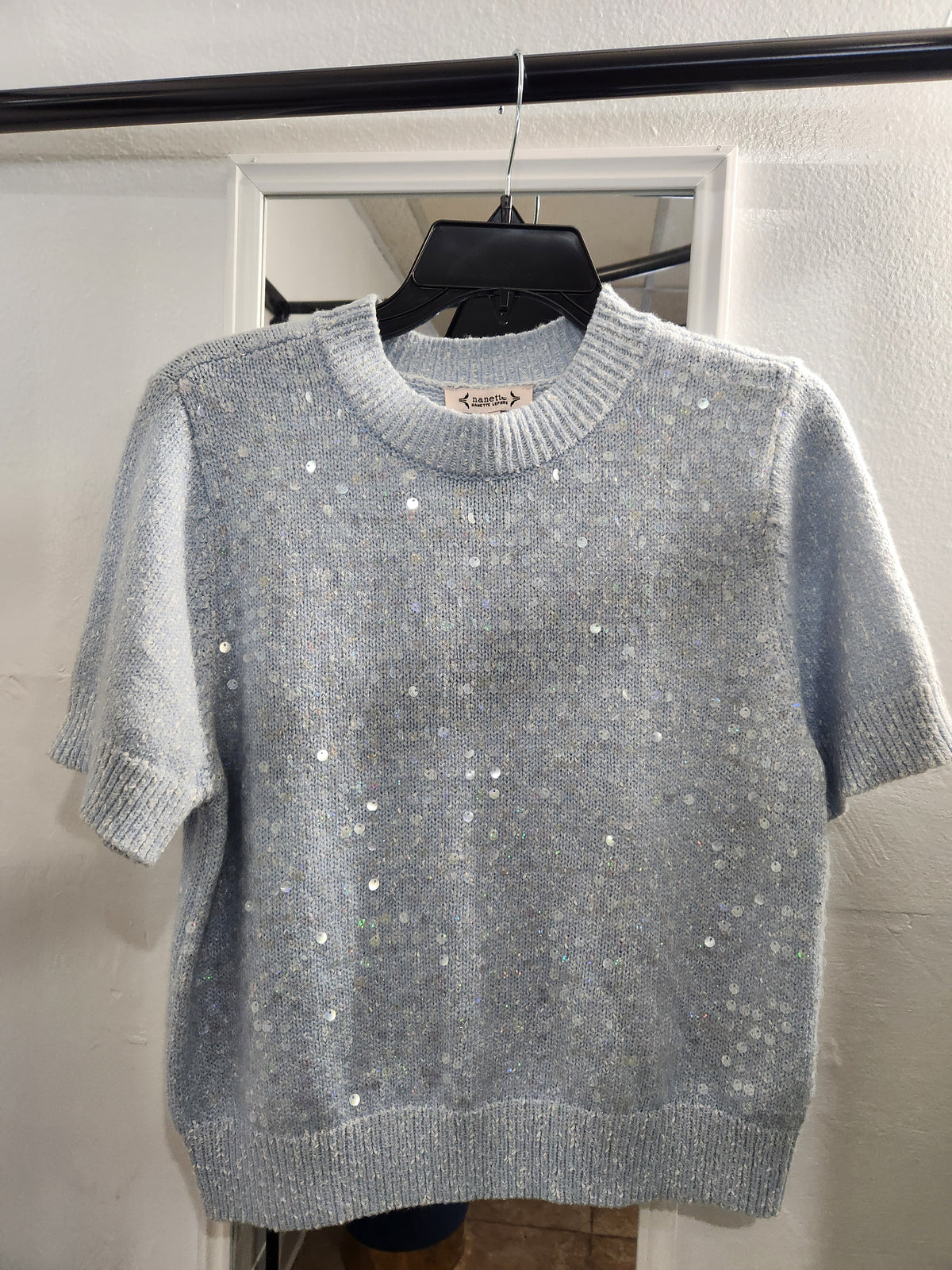 Nanette Lepore Sequin Crewneck Pullover Sweater
