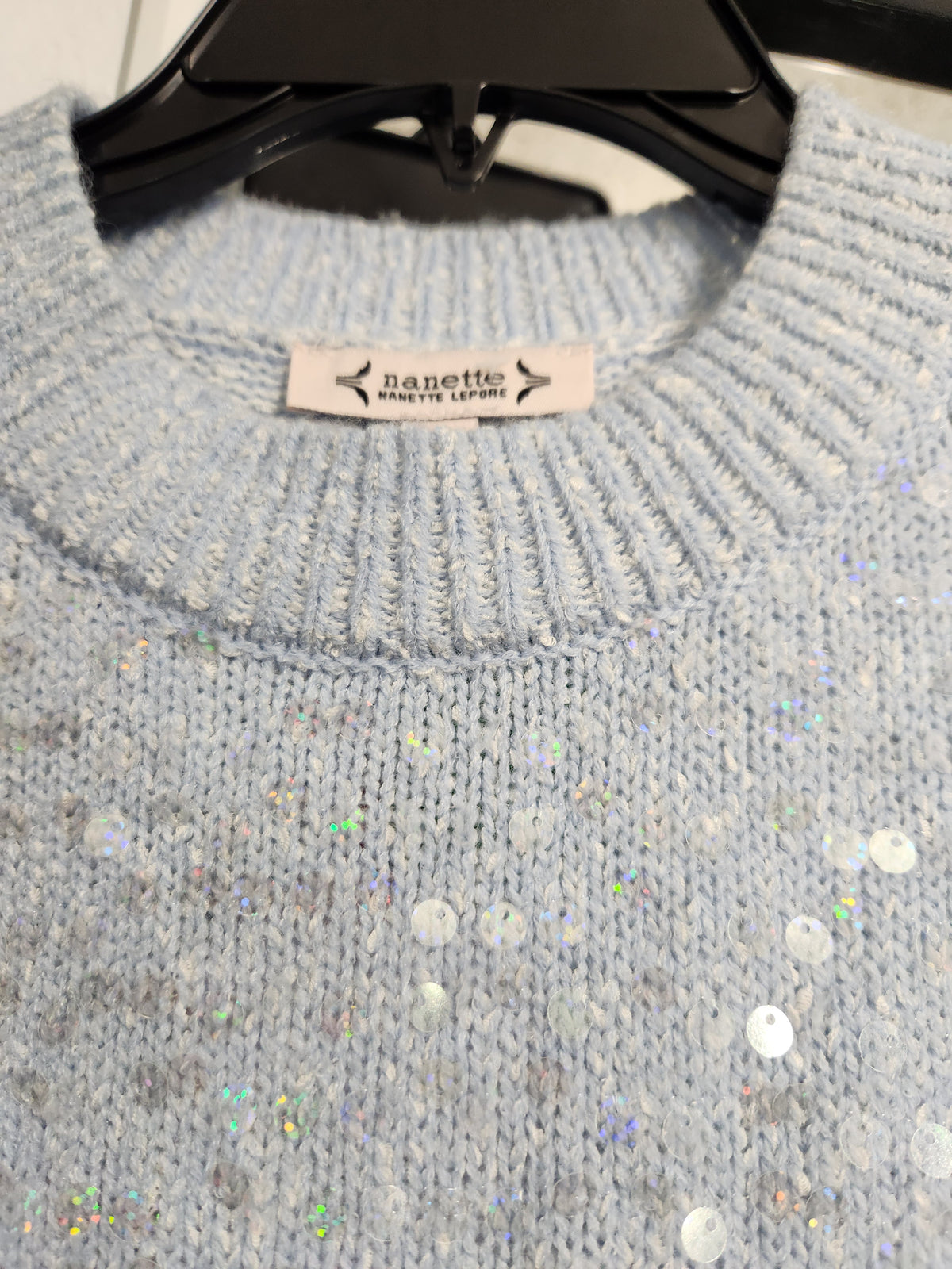 Nanette Lepore Sequin Crewneck Pullover Sweater