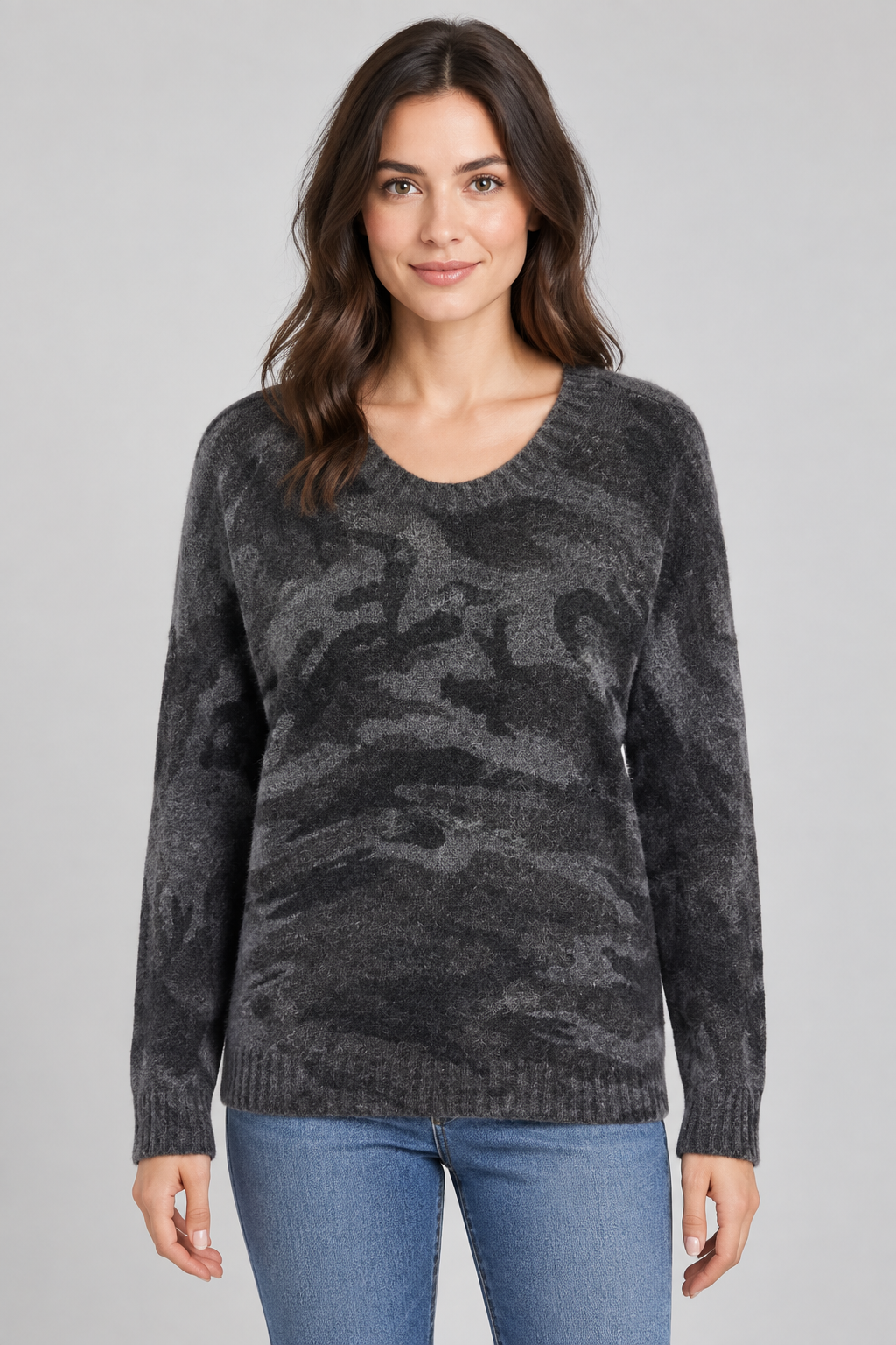 Rails "Louie" Charcoal Camo Knit Sweater