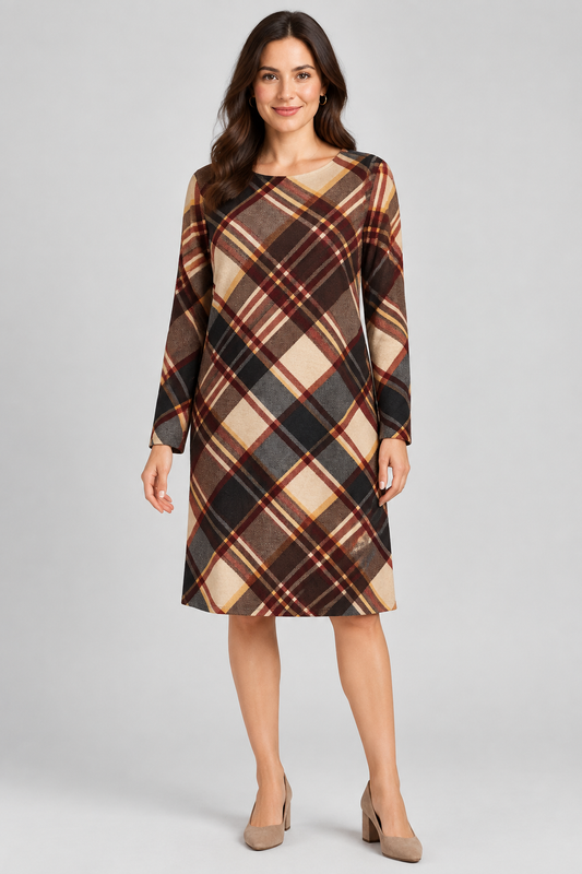 Jessica Howard Plaid A-Line Dress