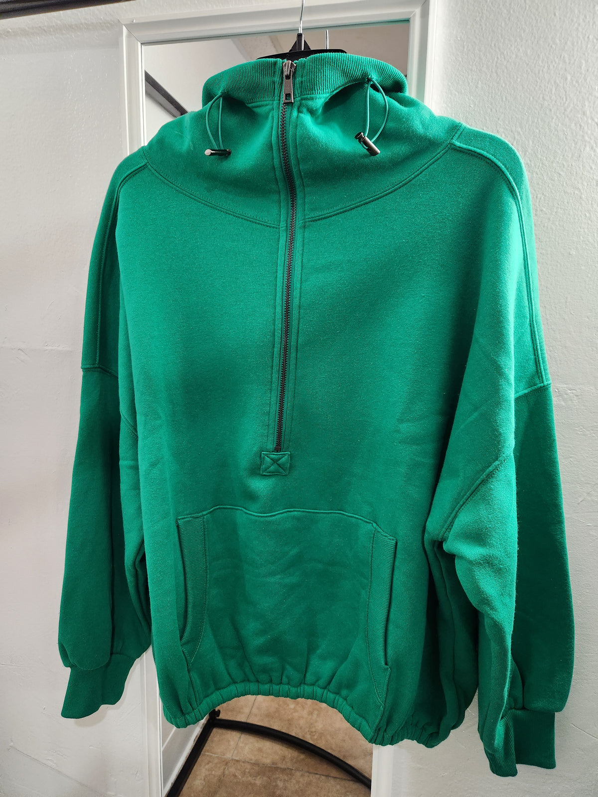 Zenana Half Zip Fleece Sweatshirt