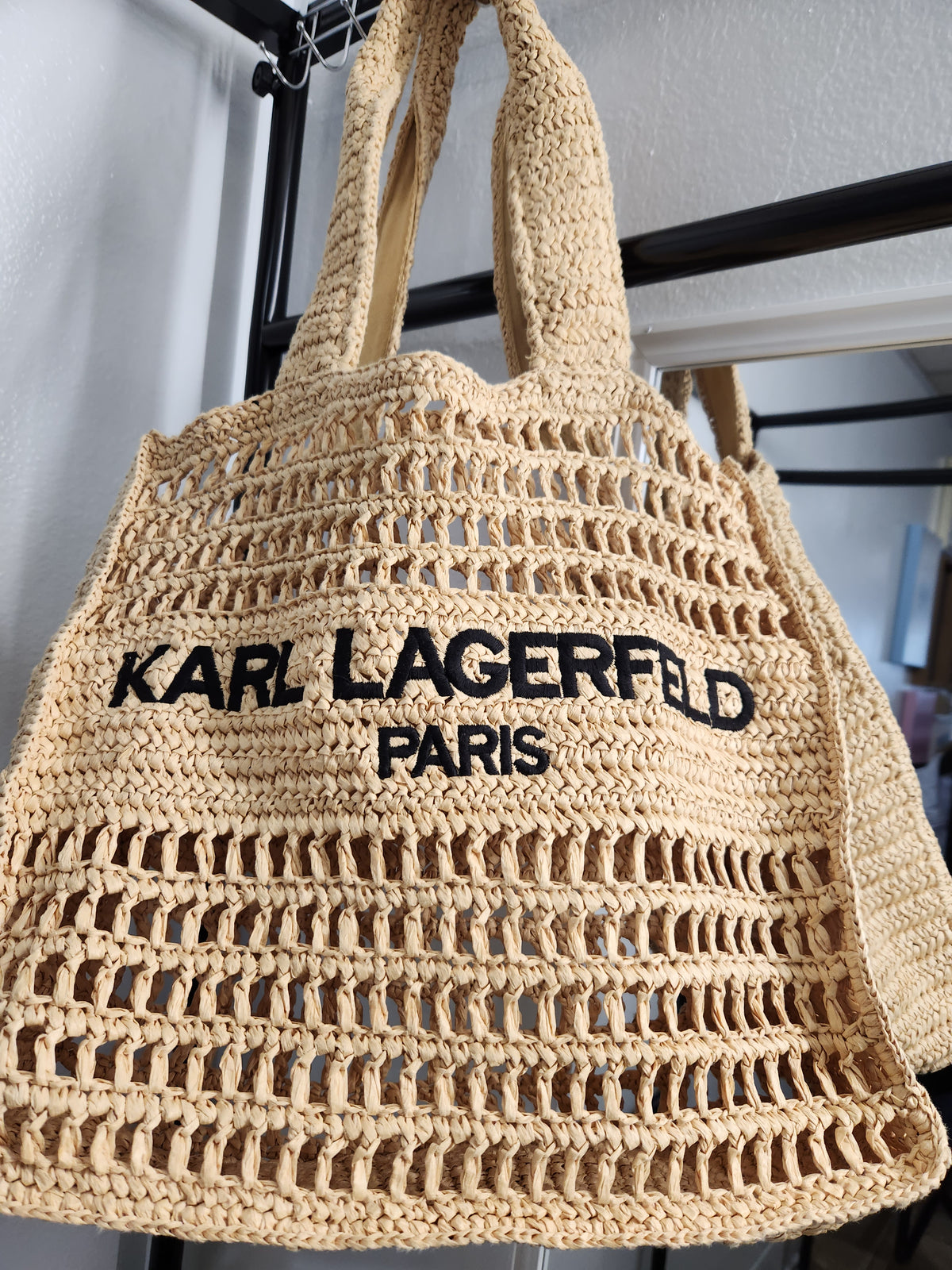 Karl Lagerfeld Paris Antibes Straw Tote Bag
