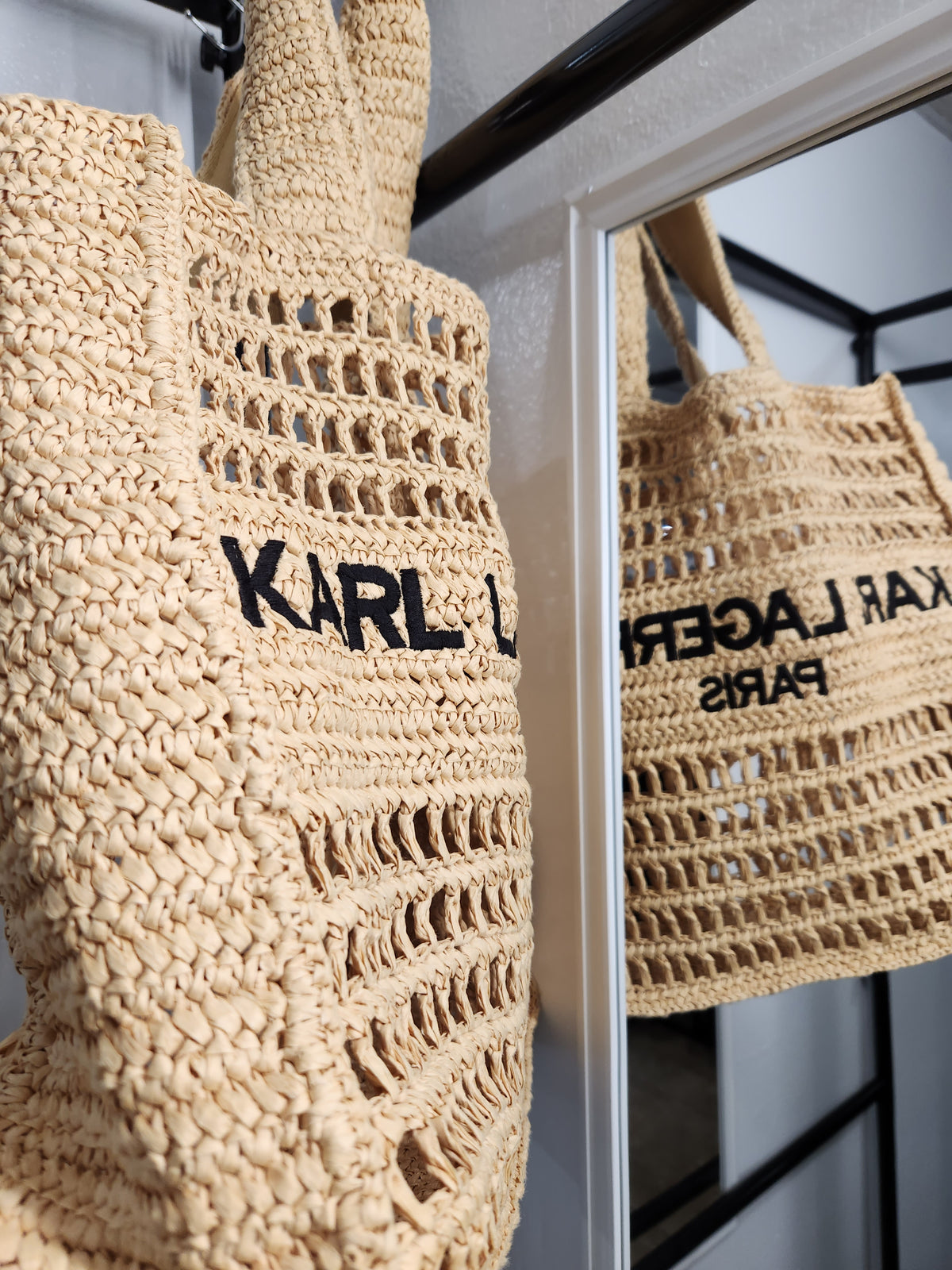 Karl Lagerfeld Paris Antibes Straw Tote Bag
