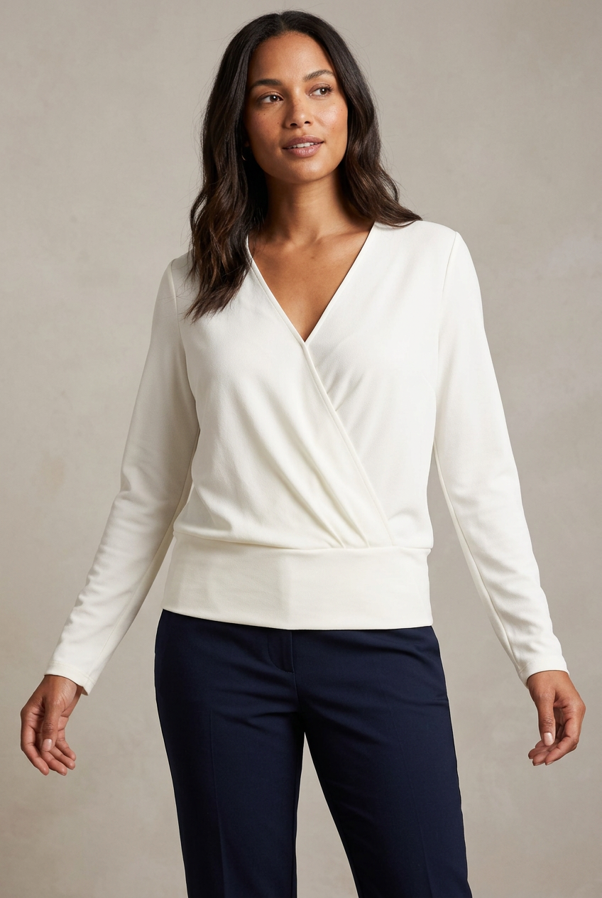 Banana Republic Long Sleeve Surplice Wrap Top